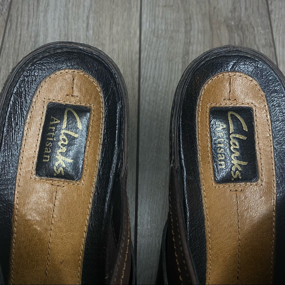 Clarks Artisan Brown Leather Clogs - image 2
